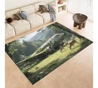 Generico Tappeti Salotto Imitazione Cashmere 120x180 cm Stampa Aeroplano Fiore Cervo 3D Motivi Squisiti Tappeto Bagno Antiscivolo Lavabile Adatto a Corridoi Ville Classiche Angoli Lettura Moquette