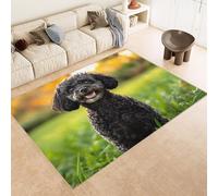 Generico Tappeti Salotto Imitazione Cashmere 120x180 cm Stampa Cane Erba Fiori Animale 3D Motivi Squisiti Tappeto Bagno Antiscivolo Lavabile Adatto a Corridoi Ville Classiche Angoli Lettura Moquette