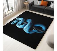 Generico Tappeti Salotto Serpente Verde Nero 80x150cm Tappeto per Camera Moderno Tappeti Stampato Lavabile Tappetini Rettangolari Soft Soffice per Soggiorno Camera da Letto