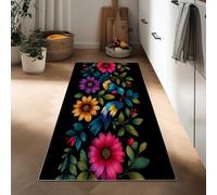 Generico Tappetini Cucina Antiscivolo Lavabile 50 x 140 cm, Arte Astratta Tappetino Antifatica Antiscivolo Stampato Fiori Uccelli Piante Foglie per Corridoio Lavello Da Pavimento