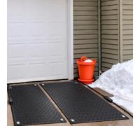 Generico Tappetini Riscaldati per Lo Scioglimento della Neve per Invernale | Fusione Veloce del Ghiaccio 8 cm/h, Antiscivolo, Tappetino Riscaldato in Gomma Antiscivolo per Esterni(2 Pcs,38x51cm)