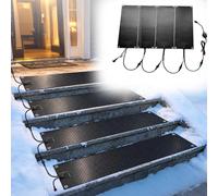 Generico Tappetini Riscaldati per Lo Scioglimento della Neve per Invernale | Fusione Veloce del Ghiaccio 8 cm/h, Antiscivolo, Tappetino Riscaldato in Gomma Antiscivolo per Esterni(4 Pcs,30x122cm)