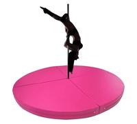 Generico Tappetino anticaduta Pieghevole e Rotondo Spesso per Pole Dance, Cuscino di Sicurezza per palo da spogliarellista per Palestra Domestica, Protezione anticaduta Rosa (3160 cm x 30 cm / 63 pol
