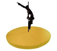 Generico Tappetino Antiurto Rotondo Spesso per palo da spogliarellista, Tappetino di Sicurezza Pieghevole per Pole Dance, Cuscino anticaduta per Palestra Domestica, Giallo, 120 cm x 10 cm (47,2" x3,9