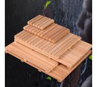 Generico Tappetino da Bagno Antiscivolo in bambù - Pedana per Doccia e Vasca Ecologica e Resistente all'Acqua, 30x30 cm, Soluzione Perfetta per Pavimenti di bagni e cucine, Comfort e Sicurezza