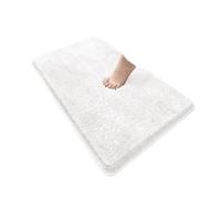 Generico Tappetino da bagno arrotondato e ispessito, assorbente for vasca, materiale felpato, piedino antiscivolo, porta d'ingresso(White-3CM Thk,40x60cm 1PC)