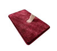 Generico Tappetino da bagno arrotondato e ispessito, assorbente for vasca, materiale felpato, piedino antiscivolo, porta d'ingresso(Wine red-3CM Thk,50x80cm 1PC)