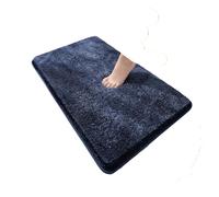 Generico Tappetino da bagno arrotondato e ispessito, assorbente for vasca, materiale felpato, piedino antiscivolo, porta d'ingresso(Dark Blue-3CM Thk,50x80cm 1PC)