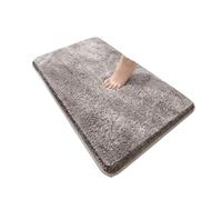 Generico Tappetino da bagno arrotondato e ispessito, assorbente for vasca, materiale felpato, piedino antiscivolo, porta d'ingresso(Light gray-3CM Thk,40x60cm 1PC)