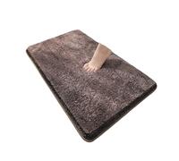 Generico Tappetino da bagno arrotondato e ispessito, assorbente for vasca, materiale felpato, piedino antiscivolo, porta d'ingresso(Dark coffee-3CM Thk,50x80cm 1PC)