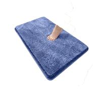 Generico Tappetino da bagno arrotondato e ispessito, assorbente for vasca, materiale felpato, piedino antiscivolo, porta d'ingresso(Royal blue-3CM Thk,50x80cm 1PC)