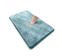 Generico Tappetino da bagno arrotondato e ispessito, assorbente for vasca, materiale felpato, piedino antiscivolo, porta d'ingresso(Sky blue-3CM Thk,50x80cm 1PC)