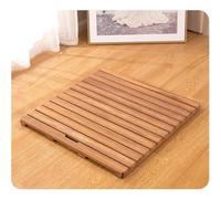 Generico Tappetino da Bagno in Legno di Teak di Alta qualità, 26x38 Pollici, Antiscivolo, con Foro di Scarico Centrale, in Legno massello Resistente per Pavimenti piastrellati e da Bagno, Elegante de