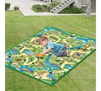 Generico Tappetino da Gioco Grande 120 x 100 cm Rivestito in PVC e Resistente ai Graffi per Uso Esterno Tappeto Cameretta Bambini Tappeto da Gioco per Bambini Tappetino Neonato Gattonamento (ANIMALI)