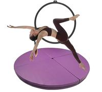 Generico Tappetino di Sicurezza Rotondo Spesso per Pole Dance e Cerchio Aereo - Tappetino di Sicurezza in Schiuma, Tappetino Pieghevole per Pole Dance da spogliarellista per casa, Palestra, studi di
