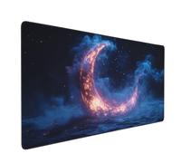 Generico Tappetino per Mouse Gaming, 900x400x3mm XXL Grande Tappetino Mouse luna Tappetini Tastiera Scrivania con Base in Gomma Antiscivolo, Mouse Mat con Bordi Cuciti per Computer, PC, Laptop J-3327