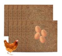 Genérico Tappetino per nidificazione in fibra di cocco - 10 cuscinetti per nidificare polli | rivestimenti per scatole di pollo da 13 x 13 pollici | tamponi riutilizzabili per pollo, stuoie da letto
