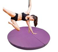 Generico Tappetino per Pole Dance, Cuscino di Sicurezza Rotondo per palo da spogliarello, Cerchio e Tessuti Aerei, Tappetino di Assorbimento d'urto Portatile per Ballare e esibirsi in Sicurezza (Viol