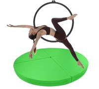 Generico Tappetino per Pole Dance, Spesso Tappetino Rosa di Sicurezza per Pole Dance e Cerchio Aereo, Tappetino di Sicurezza Pieghevole in Schiuma per studi di Danza, Bar, casa e Palestra (Verde, 120