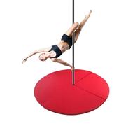 Generico Tappetino per Pole Dance, tappetini di Sicurezza Rotondi e Spessi per palo da Yoga e Danza, per Palestra Domestica, Protezione anticollisione per Cerchio e Sport, (Rosso, 120 cm x 5 cm (47"