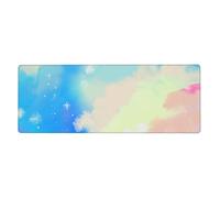 Generico Tappetino Scrivania 30X60 Blu Giallo Sottomano scrivania durevole e facile da pulire,Confortevole Superfice in Tessuto, con Base in Gomma Antiscivolo, per Ufficio e Gaming
