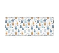 Generico Tappetino Scrivania 30X60 Orso Blu Sottomano scrivania durevole e facile da pulire,Confortevole Superfice in Tessuto, con Base in Gomma Antiscivolo, per Ufficio e Gaming