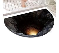 Generico Tappeto 3d Con Illusione - Tappeto Semicircolare Antimacchia Antiscivolo | Effetto Abisso Profondo Velluto | Ingresso Bagno Camera Cucina Balcone, Asciugatura Rapida Lavabile 50x80c