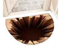 Generico Tappeto 3d Con Illusione - Tappeto Semicircolare Antimacchia Antiscivolo | Effetto Abisso Profondo Velluto | Ingresso Bagno Camera Cucina Balcone, Asciugatura Rapida Lavabile 50x80c