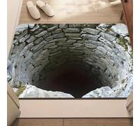 Generico Tappeto 3D Hole, tappeti 3D aggiornati Illusione ottica, tappeti che sembrano un buco, per il soggiorno 3D Trap Illusione ottica per la sala giochi Tappeto (H,50 * 80cm/19.6 * 31.4in)
