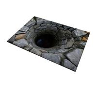 Genérico Tappeto 3D - Trappola realistica decorativa per porta, design antiscivolo, foro senza fondo, illusione 3D, per bagno, cucina, camera da , soggiorno, sala giochi
