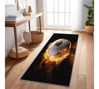 Generico Tappeto 60 x 240 cm per corridoio, lavabile, cucina, pelo corto, Ballon De Football 3D De Dessin Animé, pieghevole, antiscivolo, sottile, per ponti, camera da letto Orange