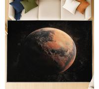 Generico Tappeto a pelo corto morbido in finta lana 60 x 110 cm Tappeto antiscivolo e lavabile con Universo Marte Misterioso perfetto per casa o dell’ufficio Rosso bruno