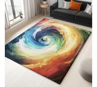 Generico Tappeto Antiscivolo 140 x 200 cm per Camera da Letto, Stile Vortici Di Colori Fulmini, per Soggiorno Cucina Ingresso o Sala da Pranzo Decorativo, Lavabile in Lavatrice, Colorato