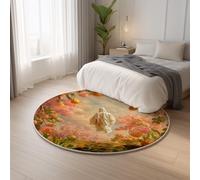 Generico Tappeto Antiscivolo Famiglia Moquette Rosa Tappeto Rotondo Gioioso Fantasma Giardino,Adolescenti Decorazioni Moquette per il Soggiorno Carpets 150 cm