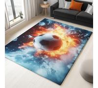 Generico Tappeto Antiscivolo Lavabile Cubo Di Ghiaccio A Forma Di Fiamma Da Calcio 180x240cm Tappeti Soggiorno Tappeto Pelo Corto Indoor, Tappeti per Camera da Letto, Sala da Pranzo, Cucina, Ufficio