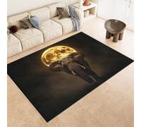 Generico Tappeto Camera da Letto 100x150 cm Stampa Elefante Luna Stelle 3D Imitazione Cashmere Tappeto Antiscivolo Tappeti Cucina Adatto Per Soggiorno Sala da Tè Spazi Esterni di Tenute dii Campagna