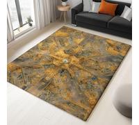 Generico Tappeto Camera Da Letto Adolescenti Ragazzo, Cucina Antiscivolo Lavabile In Lavatrice Camera Da Pranzo Tappeto Decorativo Morbido, Arte Astrazione Mappa Della Città 60 x 90 cm Oro