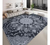 Generico Tappeto Camera Da Letto Adolescenti Ragazzo, Cucina Antiscivolo Lavabile In Lavatrice Camera Da Pranzo Tappeto Decorativo Morbido, Moderno Misterioso Floreale 60 x 90 cm Grigio