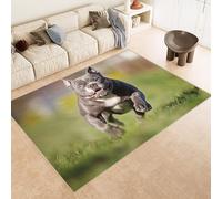 Generico Tappeto Camera da Letto Imitazione Cashmere 60x120 cm Stampa Cane Erba Fiori Animale 3D Motivi Squisiti Tappeto Cucina Antiscivolo Lavabile Adatto a Corridoi Ville Classiche Angoli Lettura