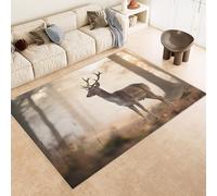 Generico Tappeto Camera da Letto Imitazione Cashmere 60x120 cm Stampa Sika Cervo Bosco Erba 3D Motivi Squisiti Tappeto Cucina Antiscivolo Lavabile Adatto a Corridoi Ville Classiche Angoli Lettura
