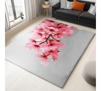 Generico Tappeto Classico Soggiorno Grigio Tappeto Antiscivolo Lavabile, Moquette Pelo Corto Piante Del Cancello Torii Giapponese per Cucina Soggiorno Ufficio, 160 x 230 cm