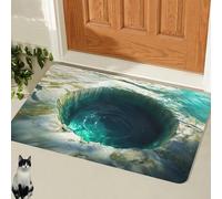 Generico Tappeto con illusione ottica 3D, tappeti con illusione ottica Hole, zerbino antiscivolo senza fondo con illusione ottica Trap, prova e gioca con il tuo gatto o cane (F,40 * 60cm)