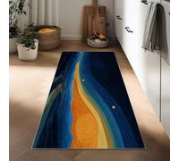 Generico Tappeto Corridoio Lungo 60 x 180 cm, Tappeto Cucina Antiscivolo Lavabile Runner Pianeti Cosmici Fiumi Corridoio Pelo Corto Stile Fantasy per Ingresso Camera da Letto Lavanderia