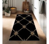Generico Tappeto Corridoio Lungo Antidérapant 50 x 140 cm, Tappeto Passatoia Runner Cucina Catene Di Stelle Dorate Rombi Lavabile Antimacchia Durevole Arte Di Lusso per Soggiorno Sala da Pranzo Foyer