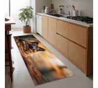 Generico Tappeto corridoio runner 40 x 120 cm surrealismo, runner antiscivolo lavabile in lavatrice - tappeto assorbente foresta animale cane da pastore per cucina ingresso lavanderia camera