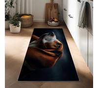 Generico Tappeto Cucina 50 x 140 cm Antiscivolo Lavabile in Lavatrice, Tappeto Ingresso Lungo Animali Ritratto Di Segugio Pelo Corto Arte Digitale Stile per Corridoio Bagno Lavanderia Ufficio