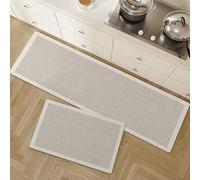 Generico Tappeto Cucina Lavabile，Set Di 2 Tappetini Da Cucina Antiscivolo E Antifatica, In Pvc Impermeabile E Antimacchia, Con Motivo Astratto Neutro, Sottili E Adatti Anche Per La Lavanderia