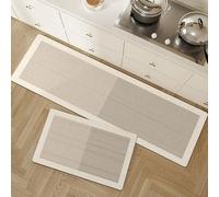 Generico Tappeto Cucina，Set Di 2 Tappetini Da Cucina Antiscivolo E Antifatica, In Pvc Impermeabile E Antimacchia, Con Motivo Astratto Neutro, Sottili E Adatti Anche Per La Lavanderia E L'Ingr