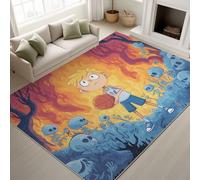 Generico Tappeto da camera da letto Scheletro, Foresta Pallacanestro, Fiamma Tappeti Pelo Corto Morbido Antiscivolo Tappeti Salotto Grandi Camera da Letto Home Decor (Arancione, 120 cm x 160 cm)