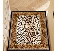 Generico Tappeto, da pavimento con motivo moderno con stampa leopardata, arancione, 110 x 110 cm, Area Rug Living Room, Bedroom, Farmhouse Fireplace, Lounge Rugs for Wooden Floors,